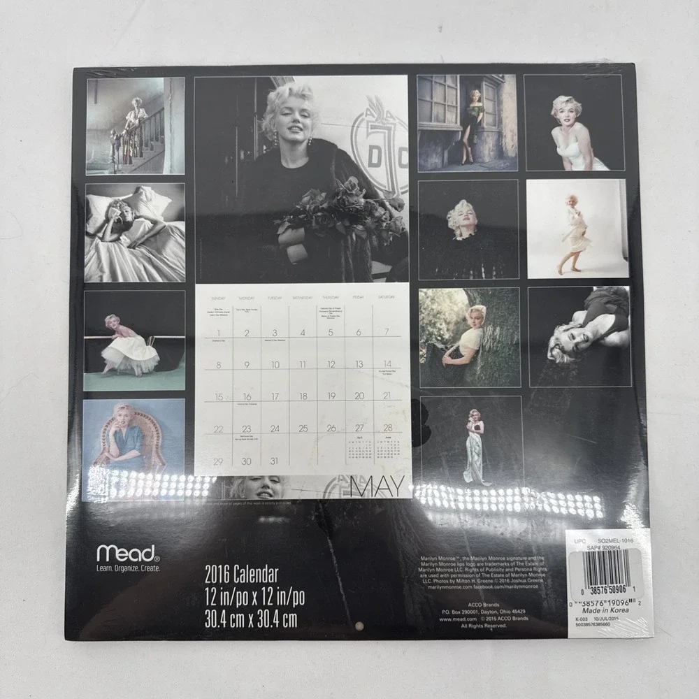 Brand new 2016 16 month Marilyn Monroe calendar still wrapped